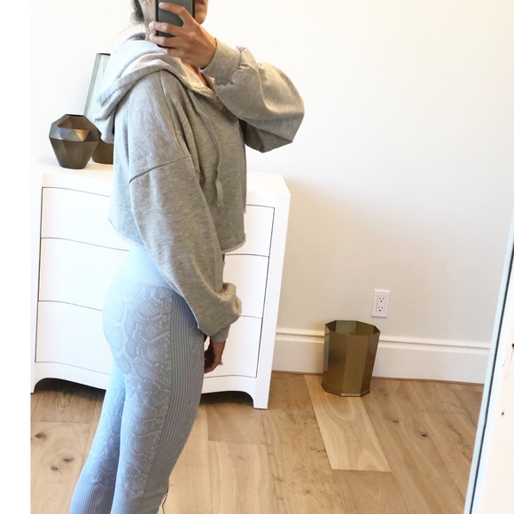 MONTREAL Crop Zip Up Hoodie Jacket Gray - Picture 10 of 12